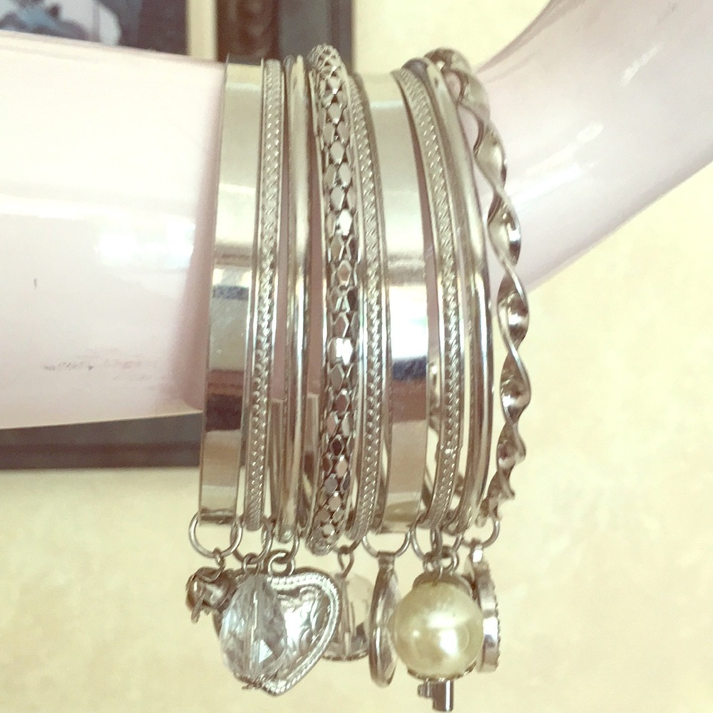 9 Sterling Silver Charms Bracelet from Guess